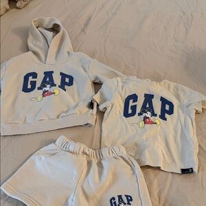 GAP Kids Cream Hoodie, T-Shirt, and Shorts Set